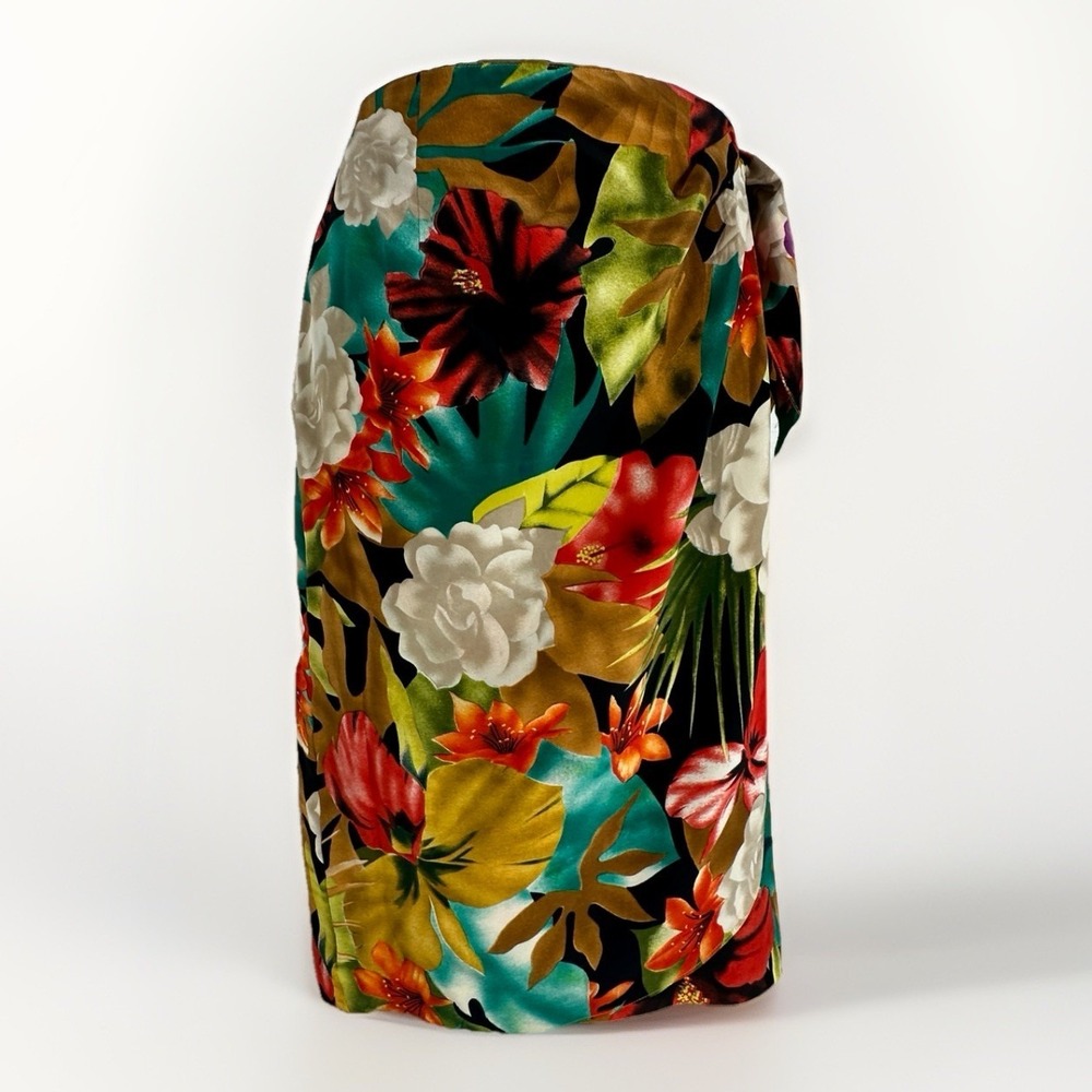 Liz Claiborne 80s Silk Tropical Hawaiian Wrap Mini Skirt Sz: 10 P